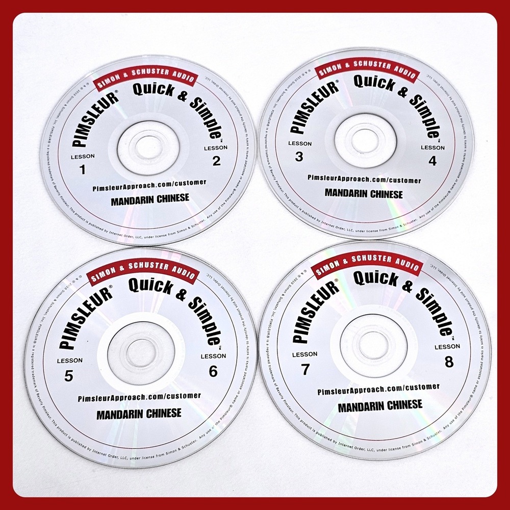 Quick & Simple Pimsleur Mandarin Chinese Audio CD Lessons 1-8 9780743523493